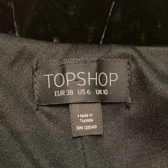 Black Topshop Velvet Lace Slip Dress - Picture 3 of 8